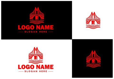 Bridge Construction Building logo icon vector for business brand app icon c.. Ilustración de archivo