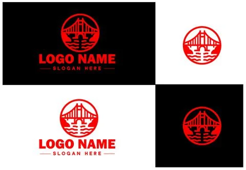 Bridge Construction Building logo icon vector for business brand app icon c.. Stock Illustration