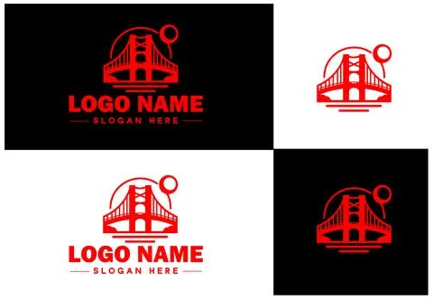 Bridge Construction Building logo icon vector for business brand app icon c.. Ilustración de archivo