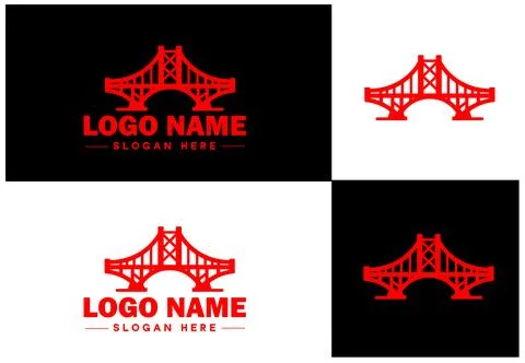 Bridge Construction Building logo icon vector for business brand app icon c.. Ilustración de archivo
