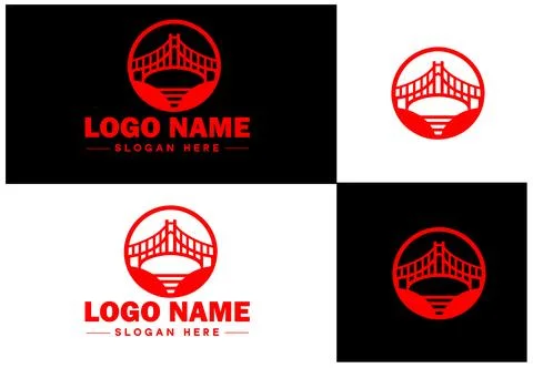 Bridge Construction Building logo icon vector for business brand app icon c.. Ilustración de archivo
