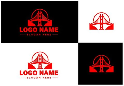 Bridge Construction Building logo icon vector for business brand app icon c.. Ilustración de archivo