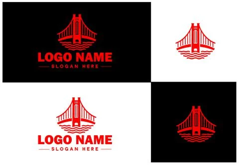 Bridge Construction Building logo icon vector for business brand app icon c.. Ilustración de archivo
