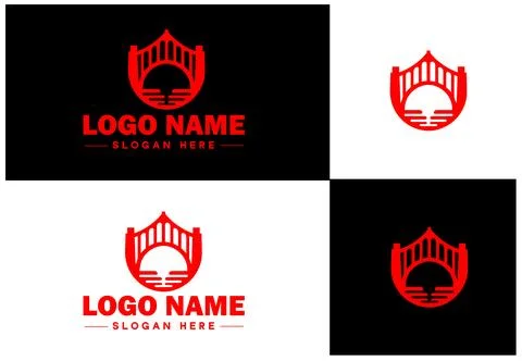 Bridge Construction Building logo icon vector for business brand app icon c.. Ilustración de archivo