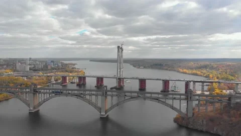 Bridge Construction Cloudy Stock Footage 164323535
