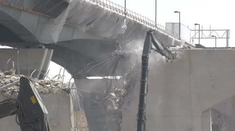 Bridge Construction - Demolition Stock Footage 42763529
