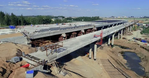 Bridge construction Stock Footage