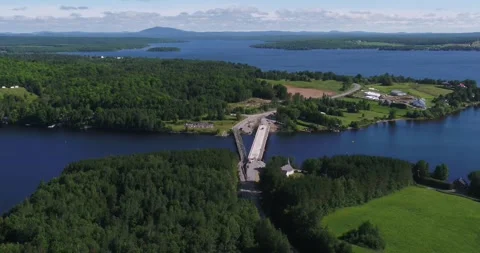 Bridge Construction Lac Saint-Francois, St-Romain Stock Footage 323449136