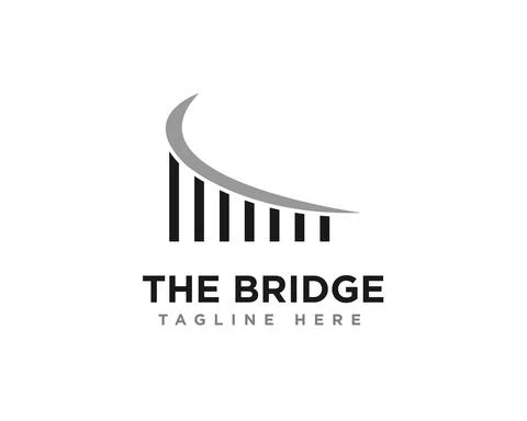 Bridge Construction Logo Icon Design Vector Stock Illustration