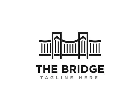 Bridge Construction Logo Icon Design Vector Stock Illustration