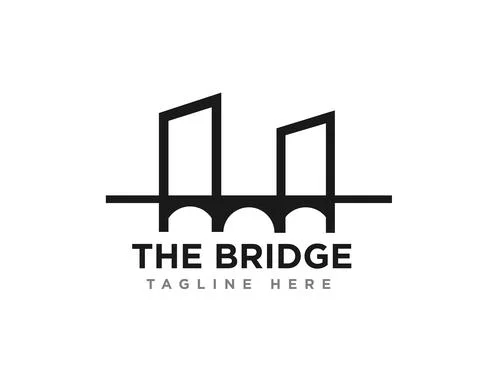 Bridge Construction Logo Icon Design Vector Stock Illustration