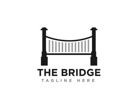 Bridge Construction Logo Icon Design Vector Stock Illustration
