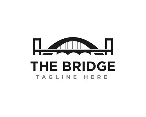Bridge Construction Logo Icon Design Vector Stock Illustration