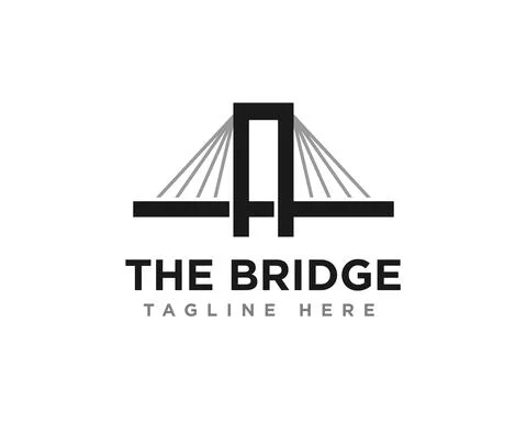 Bridge Construction Logo Icon Design Vector Stock Illustration