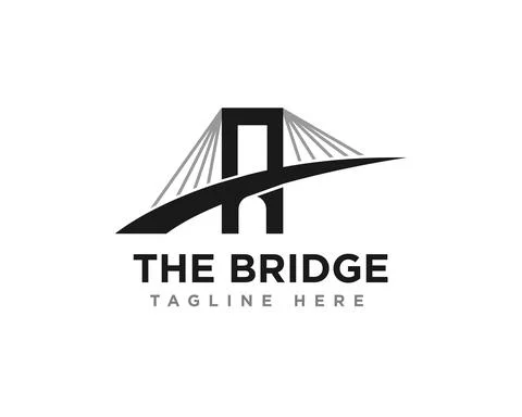 Bridge Construction Logo Icon Design Vector Illustrazione stock