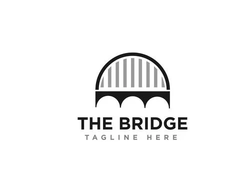 Bridge Construction Logo Icon Design Vector Stock Illustration