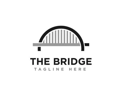 Bridge Construction Logo Icon Design Vector Stock Illustration