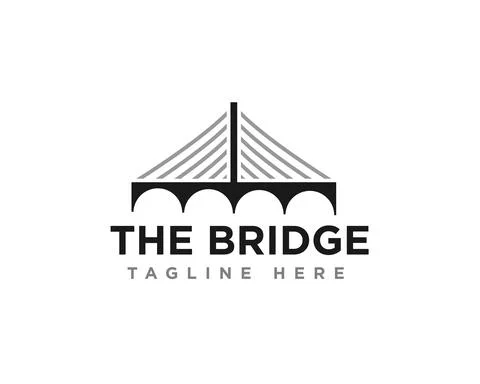 Bridge Construction Logo Icon Design Vector Stock Illustration