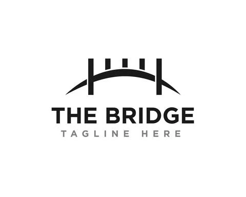 Bridge Construction Logo Icon Design Vector Stock Illustration