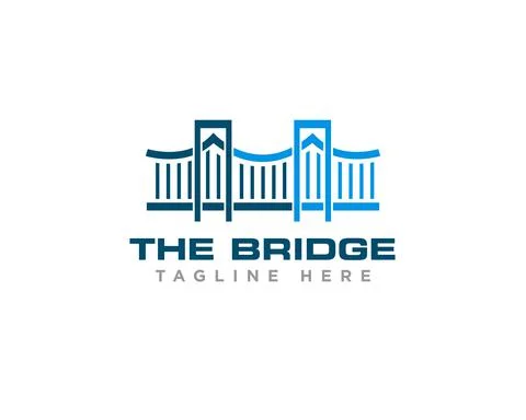 Bridge Construction Logo Icon Design Vector Stock Illustration