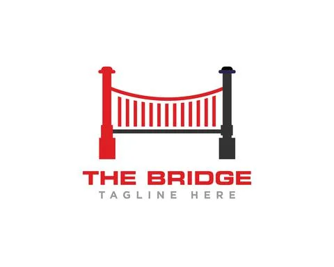 Bridge Construction Logo Icon Design Vector Stock Illustration