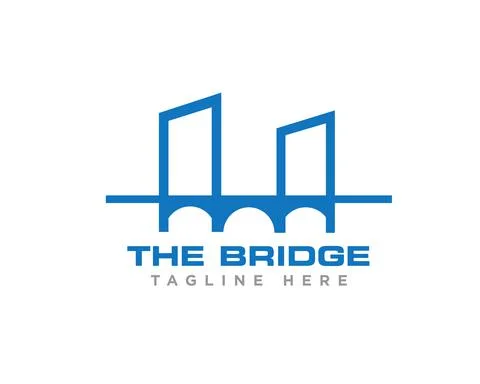 Bridge Construction Logo Icon Design Vector Stock Illustration