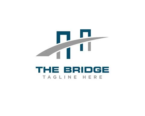 Bridge Construction Logo Icon Design Vector Stock Illustration
