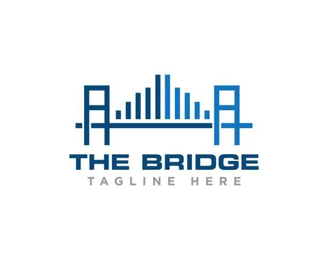 Bridge Construction Logo Icon Design Vector Stock Illustration