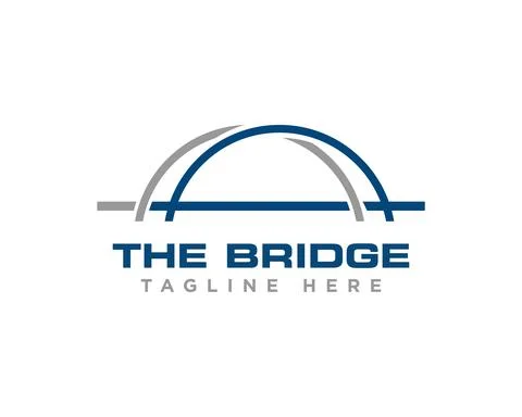 Bridge Construction Logo Icon Design Vector Stock Illustration