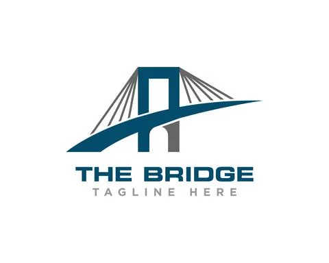 Bridge Construction Logo Icon Design Vector Stock Illustration