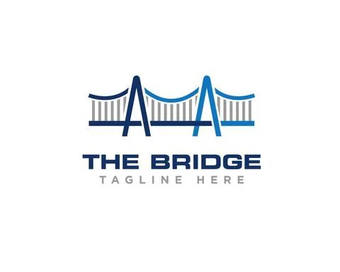 Bridge Construction Logo Icon Design Vector Stock Illustration
