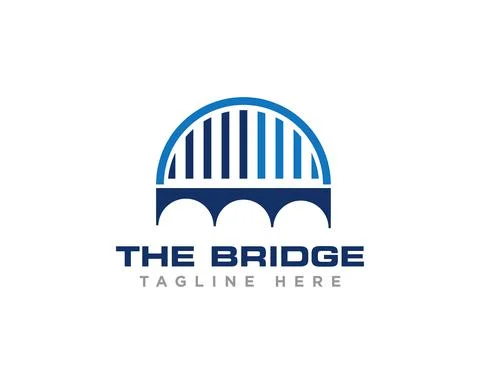 Bridge Construction Logo Icon Design Vector Stock Illustration