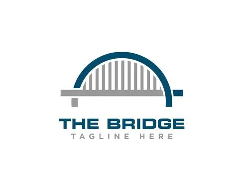 Bridge Construction Logo Icon Design Vector Stock Illustration