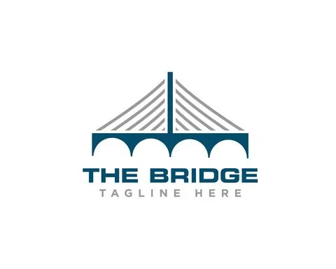 Bridge Construction Logo Icon Design Vector Stock Illustration