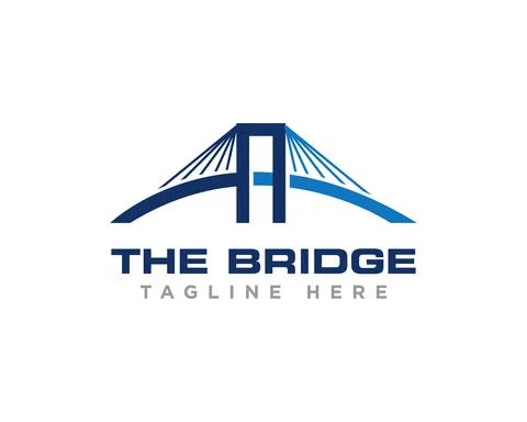 Bridge Construction Logo Icon Design Vector Stock Illustration