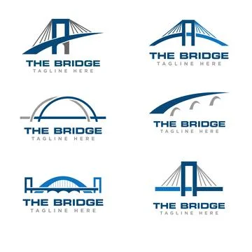 Bridge Construction Logo Icon Design Vector Stock Illustration