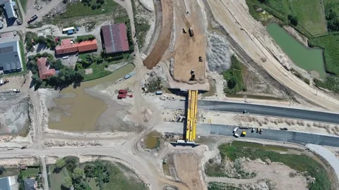 Bridge Construction Ready for Load-Bearing Structure Pouring Video stock 297089421