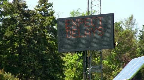 Bridge construction sign flash Cape Cod Video stock 11952827