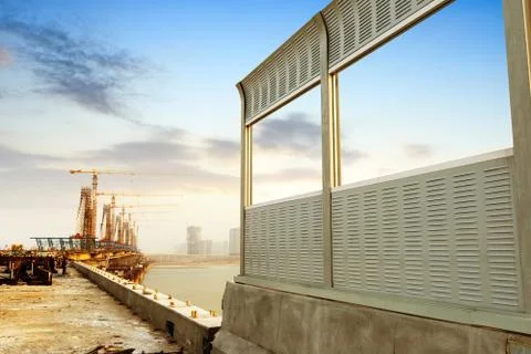 Bridge construction site Stock Photos