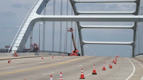 Bridge Construction traffic Stock-Footage 53839211