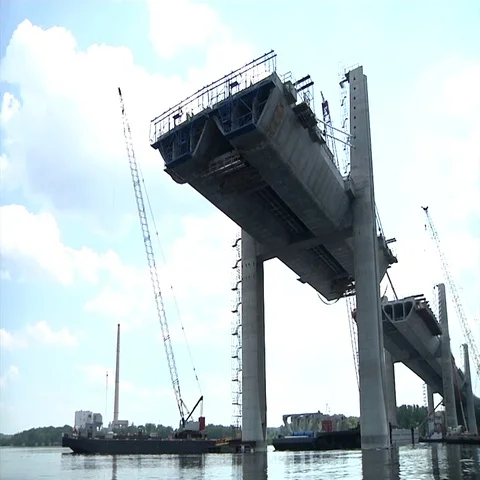 Bridge Construction Under Wide Stock-Footage 69295364