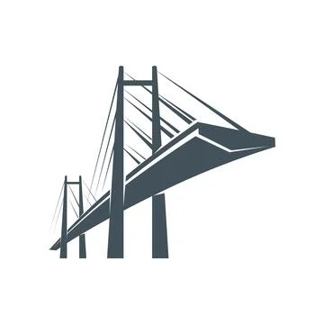 Bridge construction vector icon, city architecture Stock Illustration