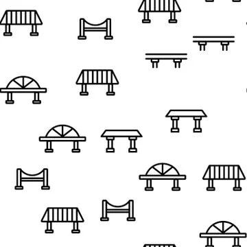 Bridge Construction Vector Seamless Pattern Illustrazione stock