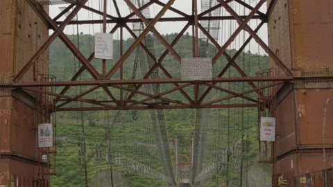 Bridge construction work in upper Himalayas Stock Footage 143891252