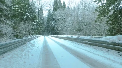 Bridge covered with snow Stock Footage 72167509