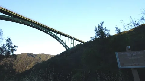 Bridge covering a Mountain Pass Stock Footage 64956117