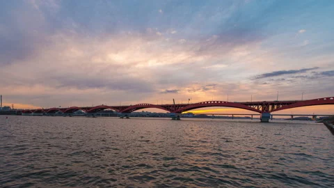 Bridge cross Han River Stock Footage 172423203