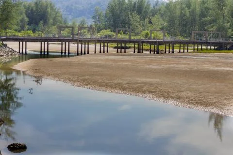 The bridge cross the river Stock Photos