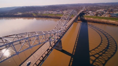Bridge Crossing River 4K Stock Footage 87631920