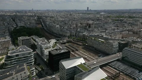 Bridge crossing train station, Pont Cardinet neighborhood at Paris, Stock Footage 213277138